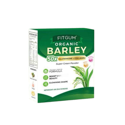 FIT Gum Organic Barley 50X Glutathione & Collagen Super Green Powder - 3g x 15 Sachets UKWellnessHub buy supplements Au