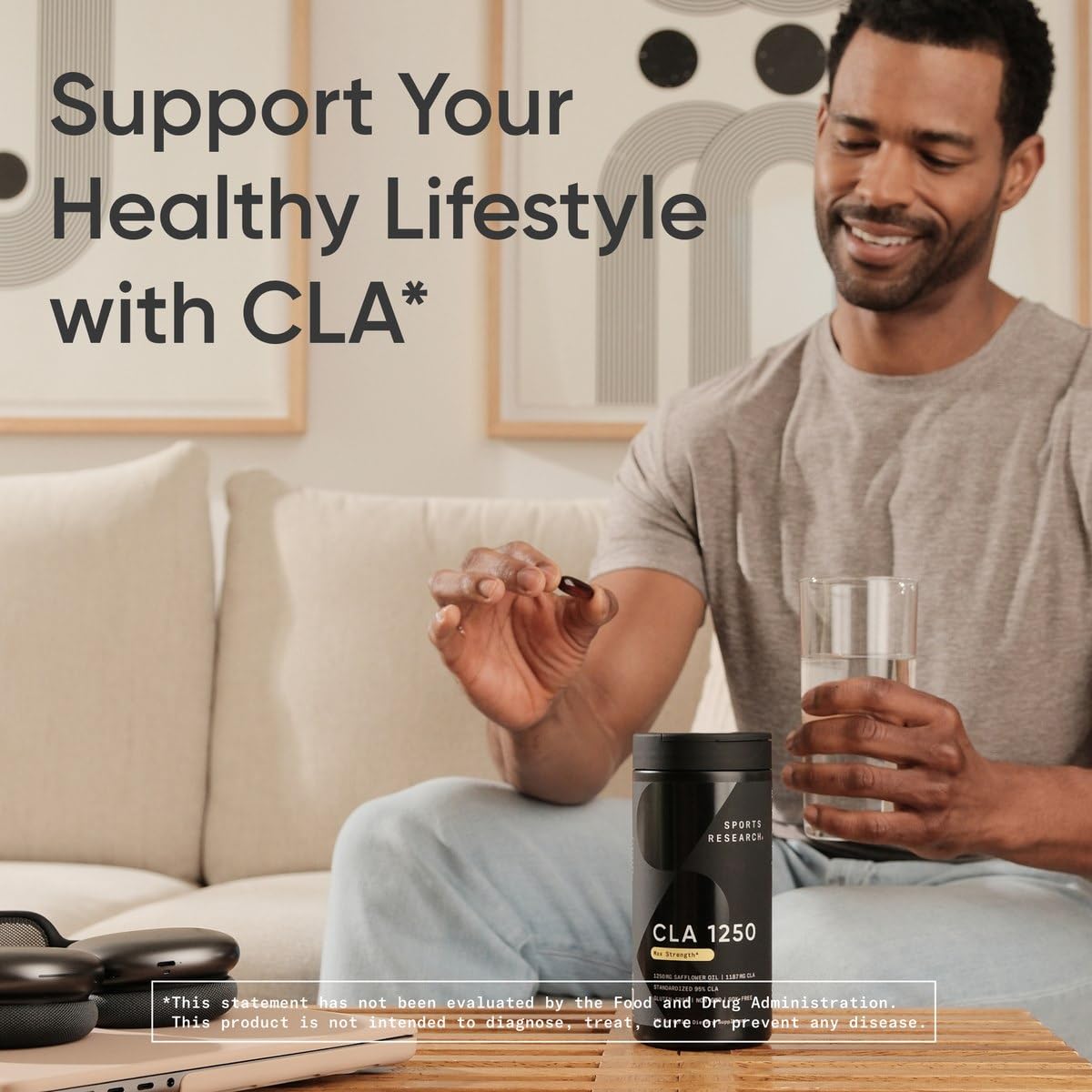Sports Research CLA - 1250mg with Active Conjugated Linoleic Acid for Men and Women | Non-GMO, Soy & Gluten Free - 95% (180 Softgels)… Sports Research buy supplements Au