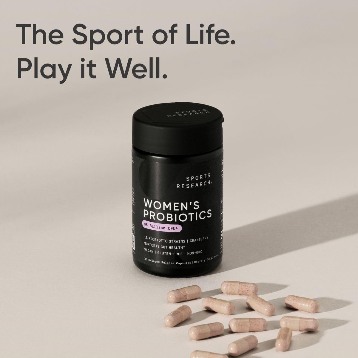Sports Research Women's Probiotics with Prebiotics, 65 Billion CFU - Vegan Capsules for Gut Health & Digestive Support, Probiotics for Women with Cranberry - Non-GMO Verified & Gluten Free - 30 Count Sports Research buy supplements Au