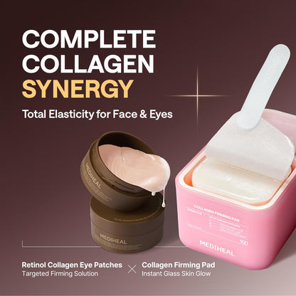 Mediheal Retinol Collagen Under Eye Patches - Korean Hydrogel Eye Pads (60 patches) with 95% Retinol & Collagen