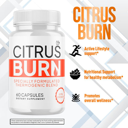 (2 Pack) Citrus Burn Capsules, Official CitrusBurn Pills with All Natural Ingredients, Advanced Citrus Burn for Optimal Health & Wellness Support with Premium Vitamins for Women & Men (120 Capsules) MJO buy supplements Au