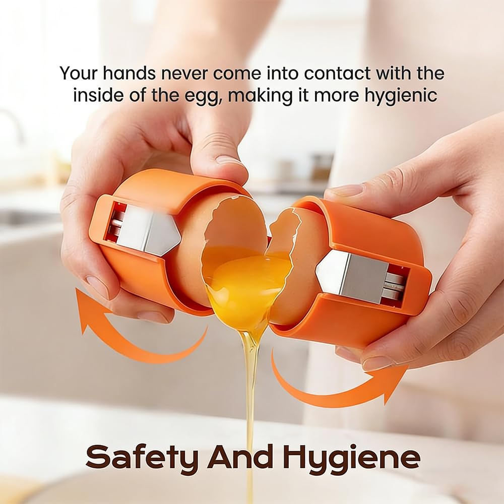 New Egg Shell Opener Egg Cracker Tool Stainless Steel, Multifunctional Egg Shell Opener for Raw Or Hard-Boiled Eggs, Kitchen Gadget for Cooking Baking (Orange Red) CLRZOLBuy Supplements Australia