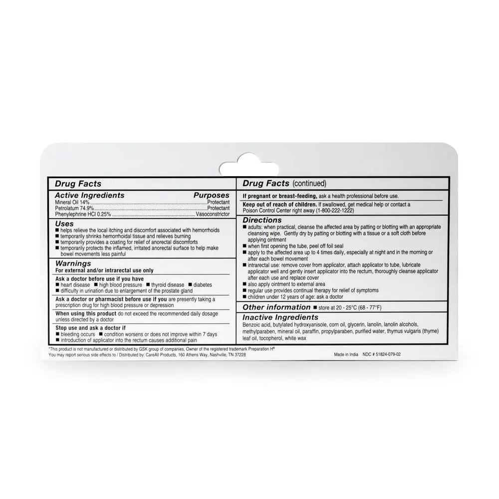 CareAll Hemorrhoidal Ointment 2.0 oz with Applicator. Helps Relieve Burning, Itching, and Discomfort Associated with Inflamed Hemorrhoidal Tissues. Dye, Phthalate, and Fragrance Free CareAllBuy Supplements Australia