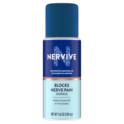 Nervive Pain Relieving Roll On, Lidocaine Roll On, Nervive Pain Relief, Lidocaine Topical, Foot Pain, Leg Pain, Hand Pain, Max Strength Formula, 4.6oz NerviveBuy Supplements Australia