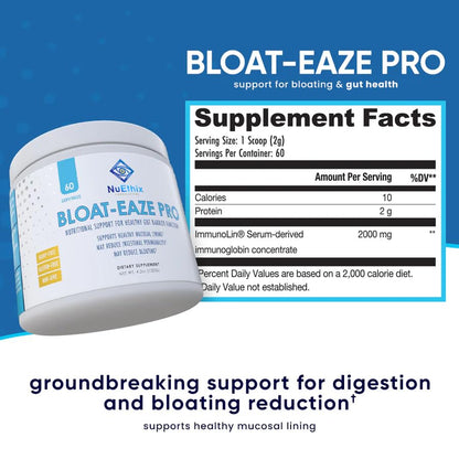 NuEthix Formulations Bloat Eaze Pro Support for Gut Barrier Function Dietary Supplement, 60 Servings NuEthix FormulationsBuy Supplements Australia