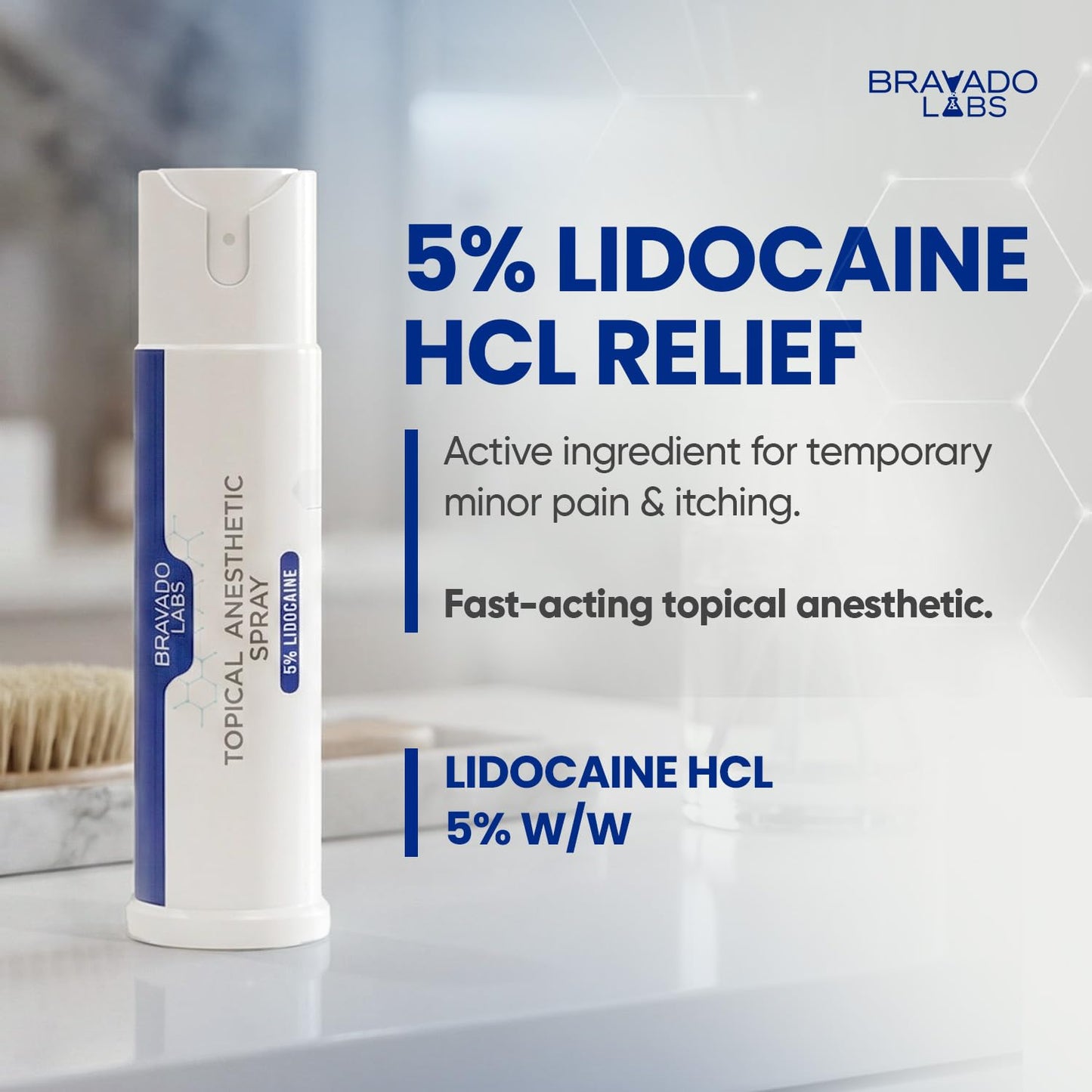 Bravado Labs 5% Lidocaine Spray Pain Relief - Maximum Strength Numbing Spray with Arnica & Emu Oil - Topical Anesthetic for Burns, Pain & Itch Relief - 1oz Bravado LabsBuy Supplements Australia