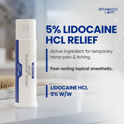 Bravado Labs 5% Lidocaine Spray Pain Relief - Maximum Strength Numbing Spray with Arnica & Emu Oil - Topical Anesthetic for Burns, Pain & Itch Relief - 1oz Bravado LabsBuy Supplements Australia