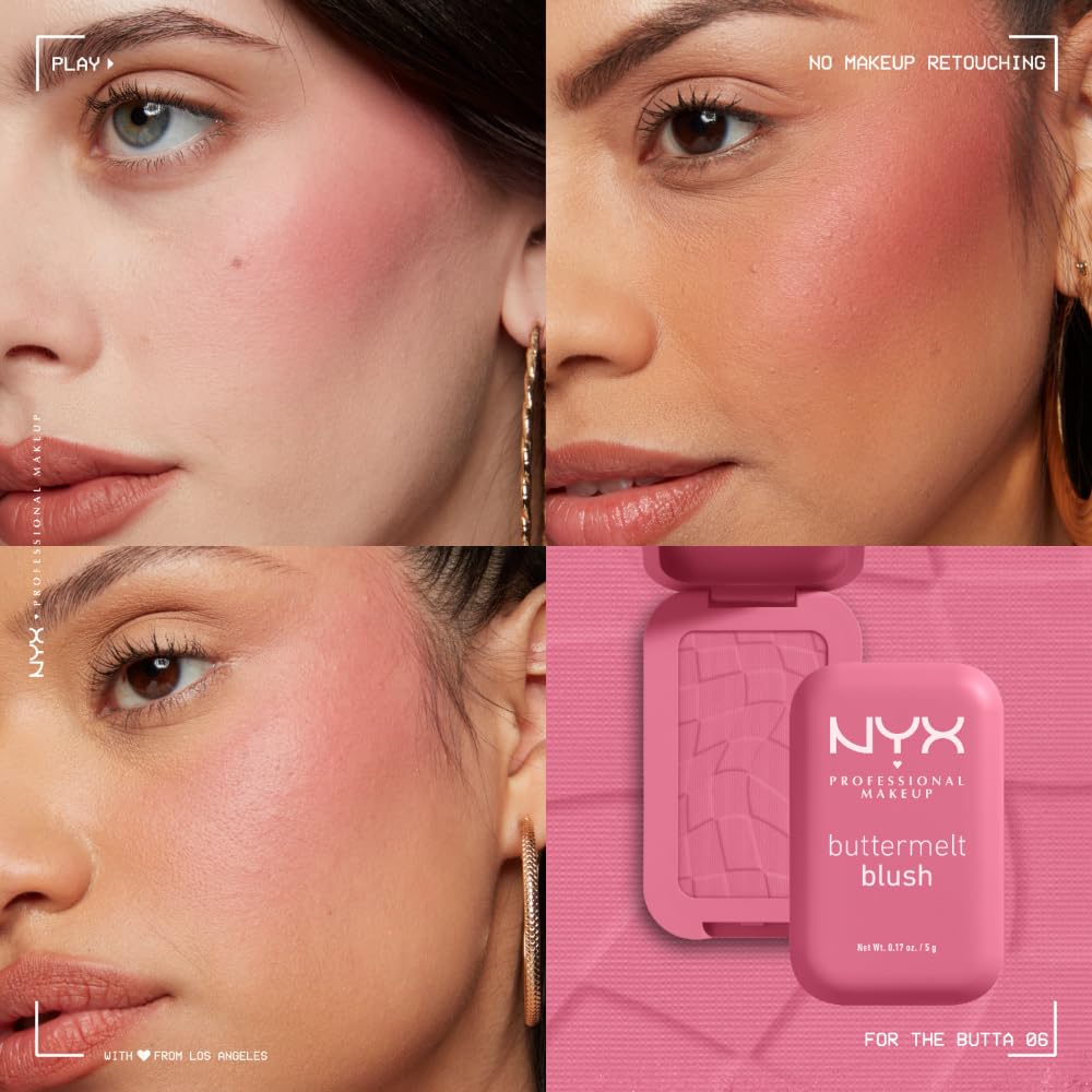 NYX PROFESSIONAL MAKEUP Buttermelt Powder Blush, Fade and Transfer-Resistant Blush, Up to 12HR Make Up Wear, Vegan Formula - For The Butta NYX PROFESSIONAL MAKEUPBuy Supplements Australia