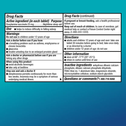 Amazon Basic Care Nighttime Sleep Aid Tablets for Adults, Doxylamine Succinate 25 mg, 96 Count Amazon Basic Care buy supplements Au