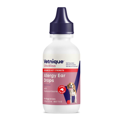 Vetnique Oticbliss Cat & Dog Ear Infection Treatment | Dog Ear Allergy Relief Drops, MicroSilver Yeast Infection Treatment for Dogs, Hydrocortisone for Itching, Redness Swelling (Ear Allergy Drops) Vetnique buy supplements Au