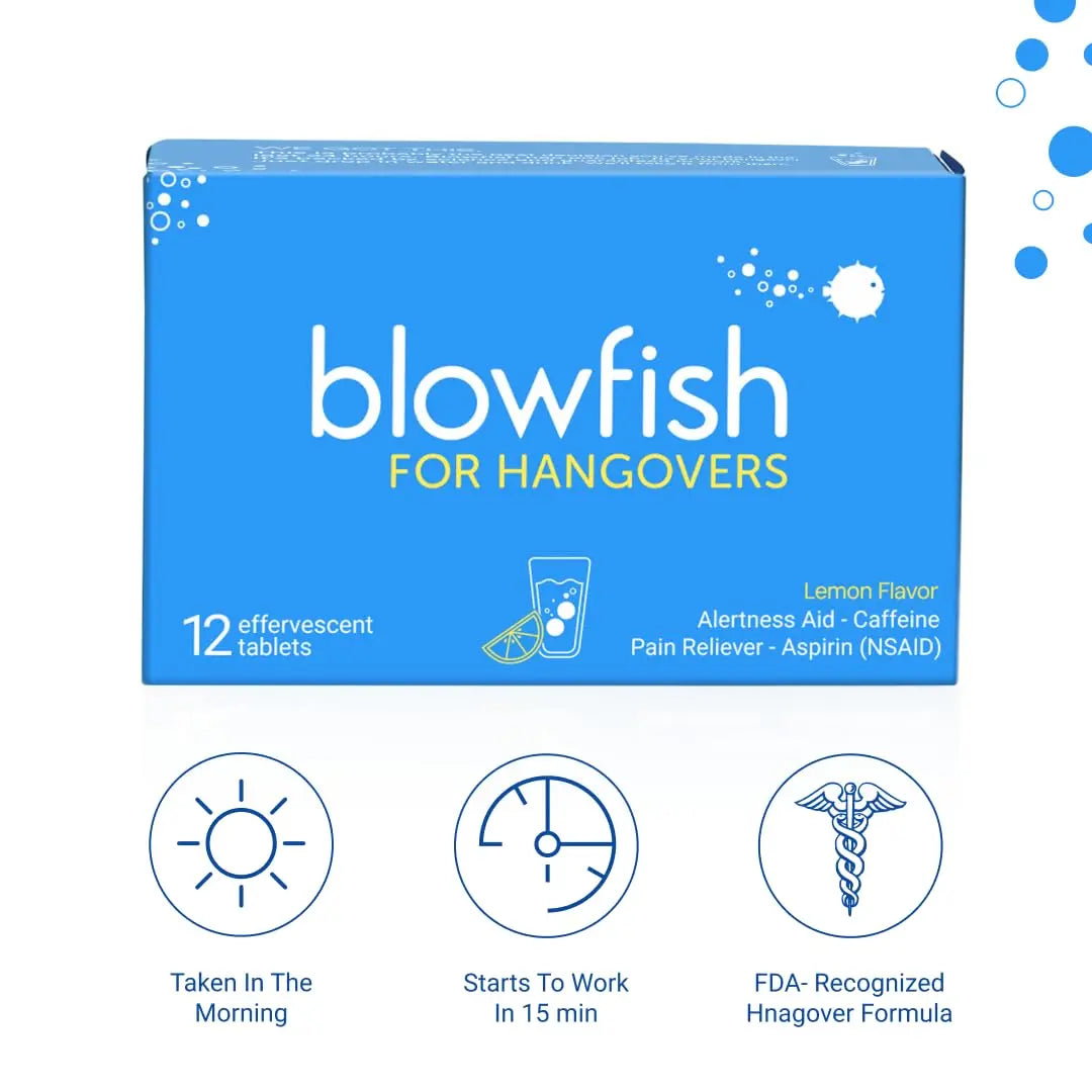 Blowfish for Hangovers - Fast Hangover Relief in 15 Minutes | FDA-Recognized Formulation | Headache Relief, Energy, and Hydration in One Step BlowfishBuy Supplements Australia