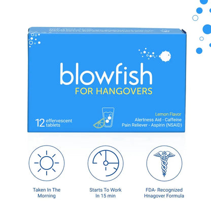 Blowfish for Hangovers - Fast Hangover Relief in 15 Minutes | FDA-Recognized Formulation | Headache Relief, Energy, and Hydration in One Step BlowfishBuy Supplements Australia