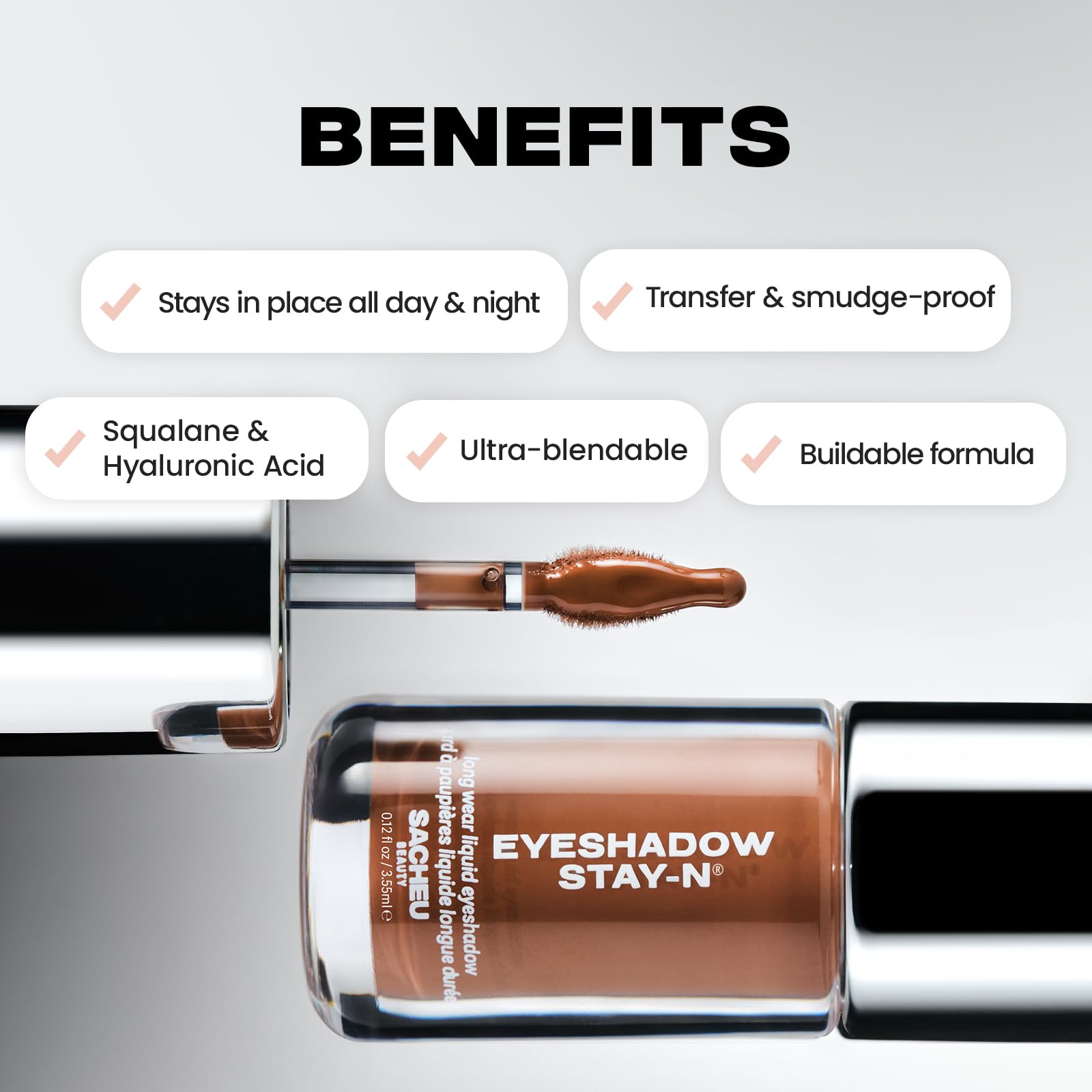Sacheu Liquid Eyeshadow STAY-N Longwear Eye Makeup — Buildable Highly Pigmented & Blendable Eye Shadow Cream in Matte & Shimmer Finishes, Candy Dipp’d SacheuBuy Supplements Australia