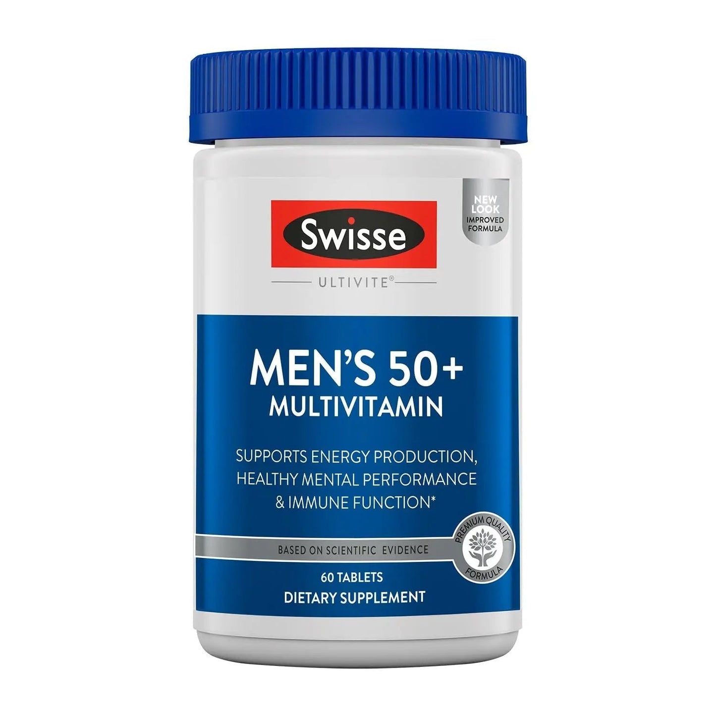 Swisse Daily Multivitamin for Men 50 and Over | 39 Vitamins, Antioxidants and Minerals + Adaptogens | Energy & Immune Support | Swisse