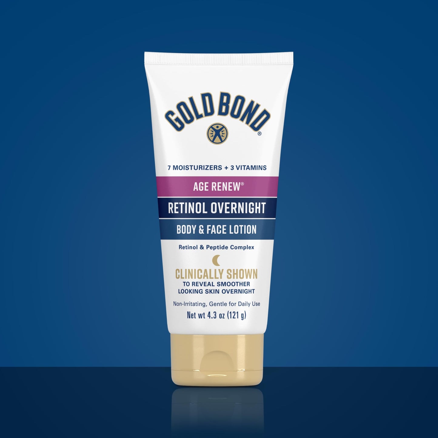 Gold Bond Age Renew Day & Night Duo Lotion Set for Body & Face, Crepe Corrector & Retinol Overnight Lotion