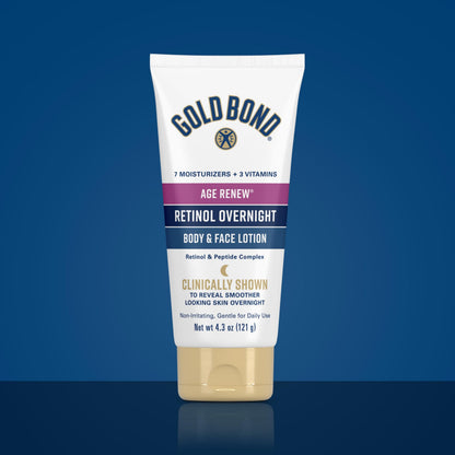 Gold Bond Age Renew Day & Night Duo Lotion Set for Body & Face, Crepe Corrector & Retinol Overnight Lotion