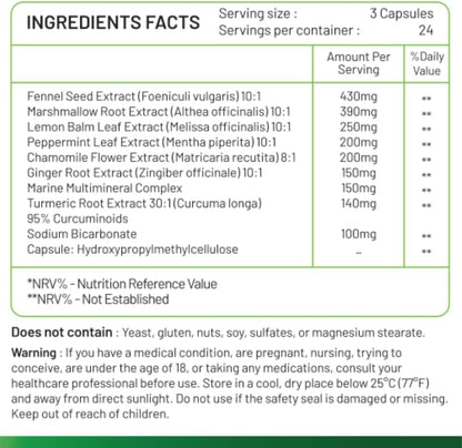 Inaya Nutrition BloatBarrier 72 Capsules - Natural Digestion and Bloating Supplement for Stomach Bloating Relief, Gas Reduction, and Improved Bowel Movements