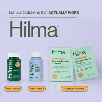 Hilma Natural Tension Headache Relief, Supplements with Magnesium, Boswellia and Feverfew, 50 Vegan Capsules HilmaBuy Supplements Australia
