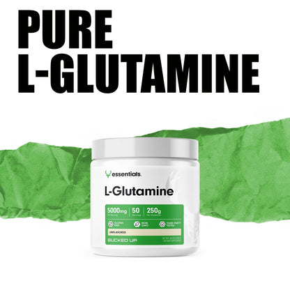 Bucked Up L-Glutamine (5000mg), Essentials (50 Servings, 250 Grams)