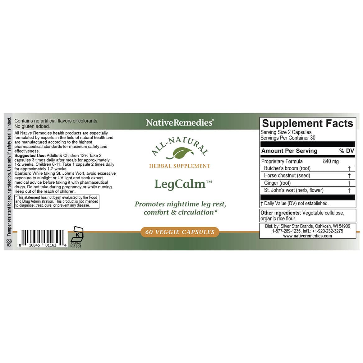 Native Remedies Leg Calm for Rested Legs and Limb Comfort at Night, 60 Veggie Caps Native RemediesBuy Supplements Australia