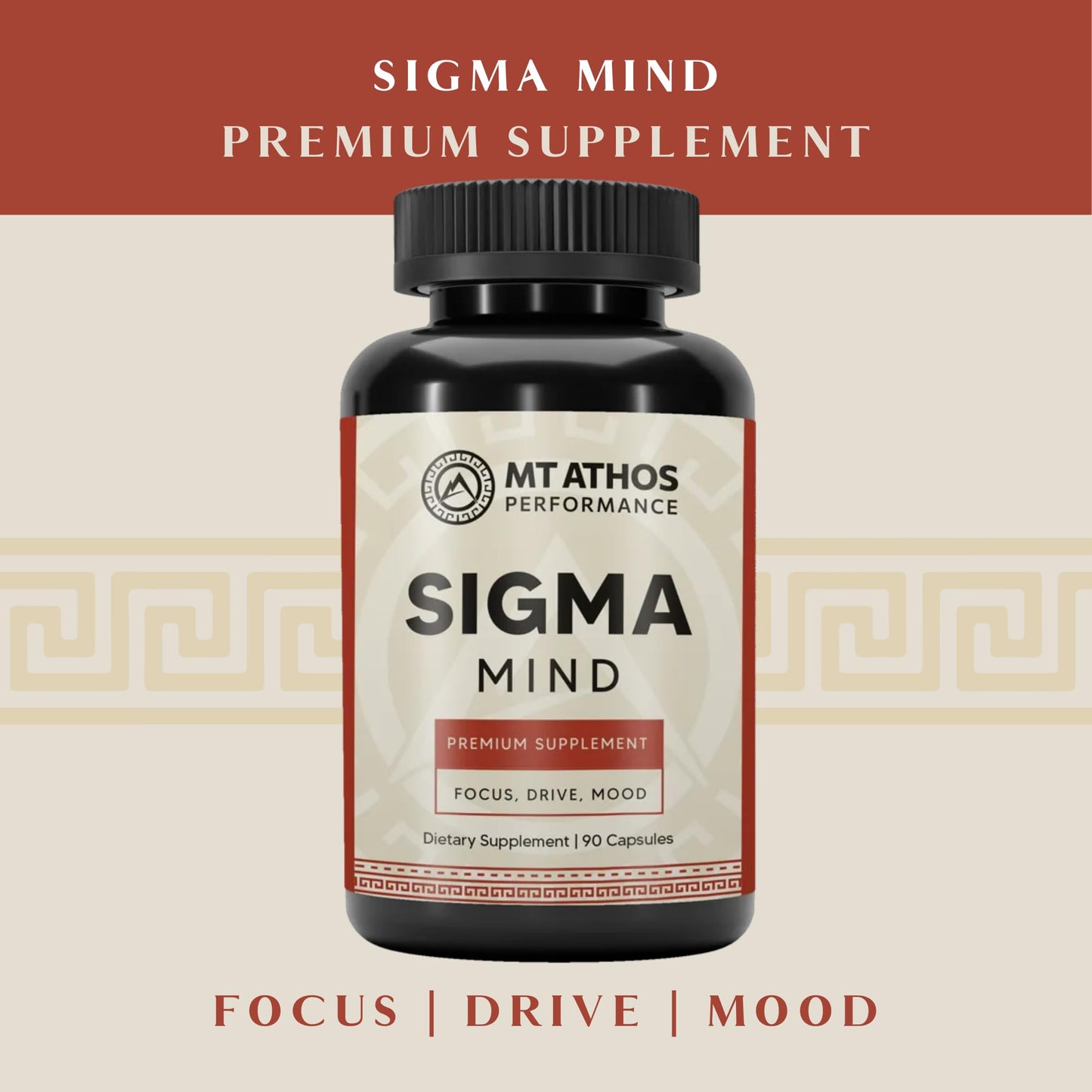 Mt. Athos Performance Sigma Mind | Potent Nootropic Formula to Support Cognitive Function, Improved Focus, Drive, and Mood | 30 Servings, 90 Capsules Mt. Athos Performance buy supplements Au
