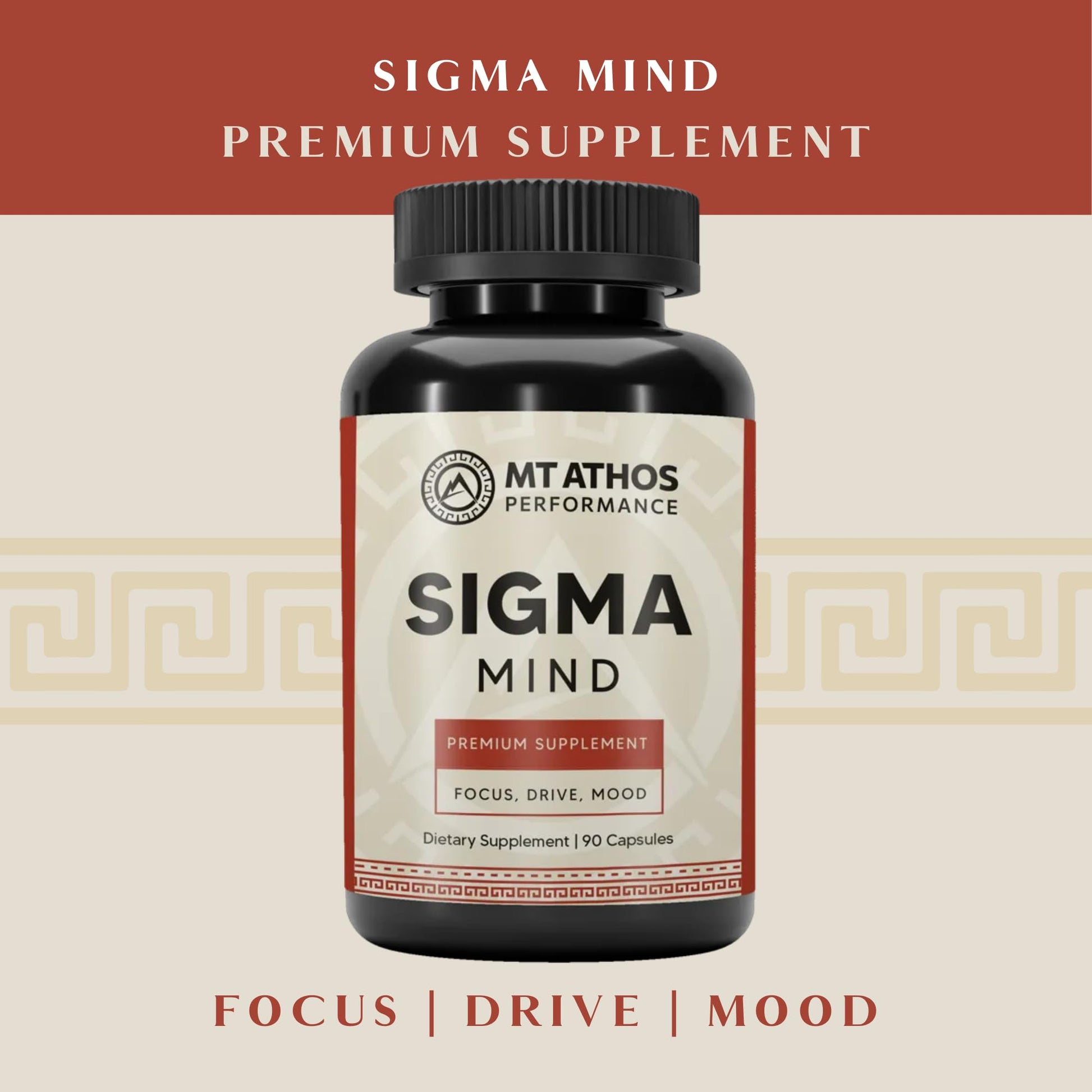 Mt. Athos Performance Sigma Mind | Potent Nootropic Formula to Support Cognitive Function, Improved Focus, Drive, and Mood | 30 Servings, 90 Capsules Mt. Athos Performance buy supplements Au