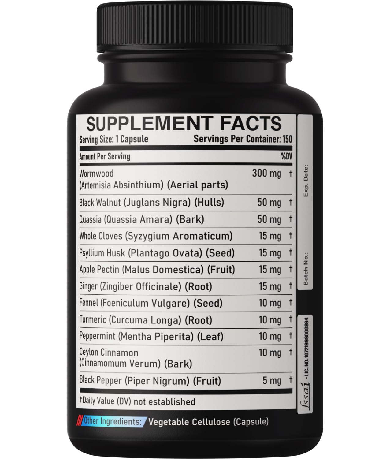 DEDICAD Premium Wormwood Extract Capsules - 5 Month Supply for Immune - 12 Herbs Blended with Black Walnut Leaves, Ginger, Turmeric & More - 150 Counts DEDICAD buy supplements Au