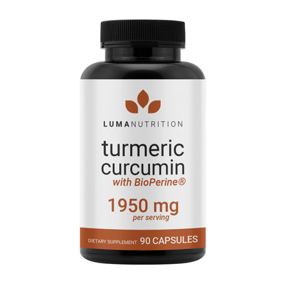 Luma Nutrition Turmeric Curcumin with Black Pepper - 95% Curcuminoids - 1950mg Per Serving - Premium Turmeric Supplement