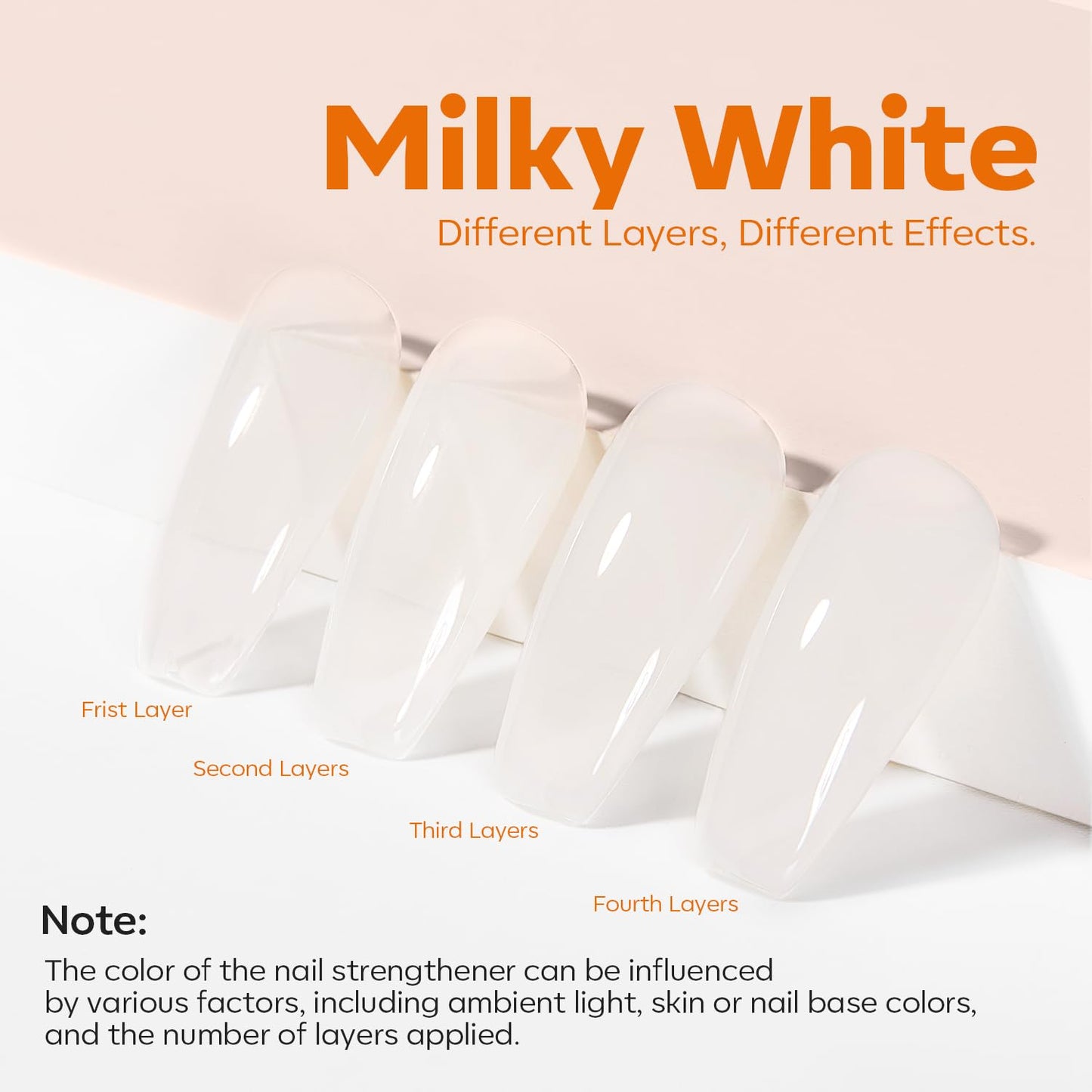 modelones Nail Strengthener, Milky White Nail Polish Nail Repair for Damaged Nails Hardener Quick Dry Nail Growth Polish Natural Nail Concealer Foundation