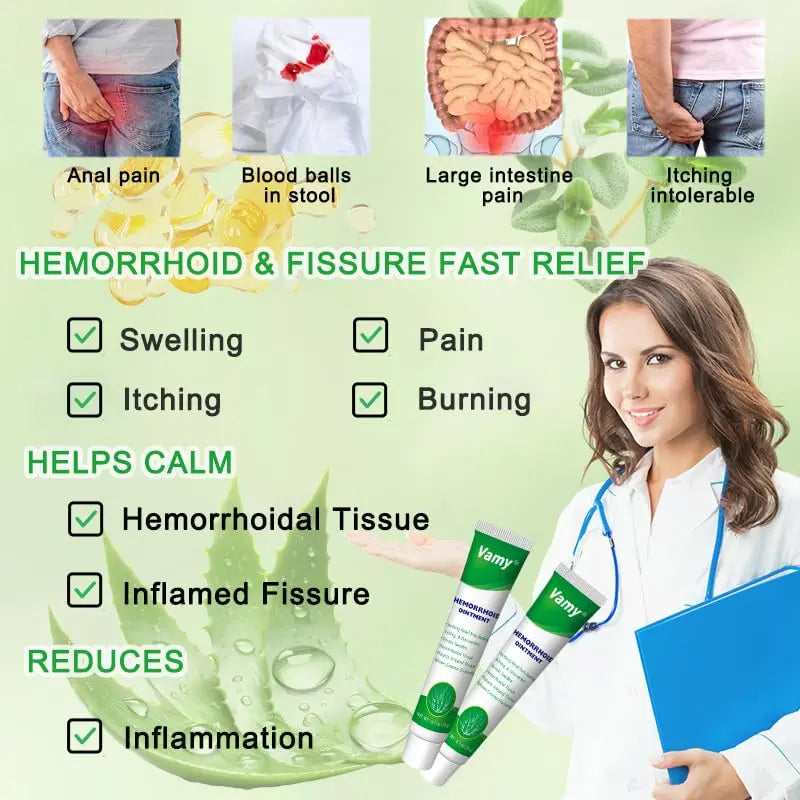 vamy Herbal Hemorrhoid Cream, Hemorrhoid Treatment and Hemorrhoids Cream with Lidocaine 4% and Phenylephrine HCI for Fast Relief of Pain, Swelling, Itching, Burning, Hemorrhoidal Treatment. 2 pc vamyBuy Supplements Australia