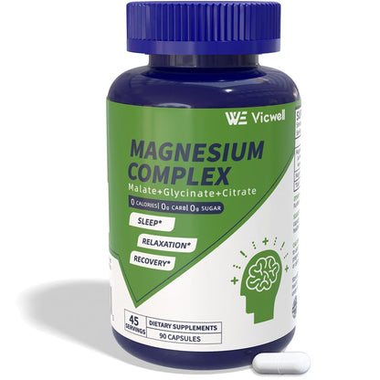 Vicwell Magnesium Complex supplement bottle on a white background