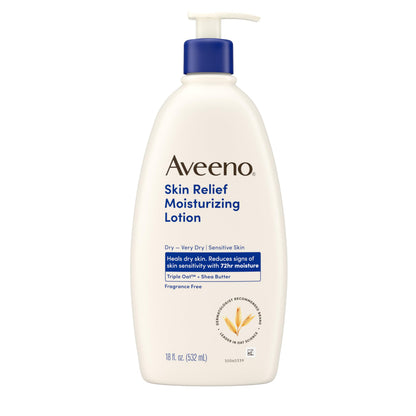 Aveeno Skin Relief Moisturizing Lotion Heals Very Dry, Sensitive Skin, Fast-Absorbing Body