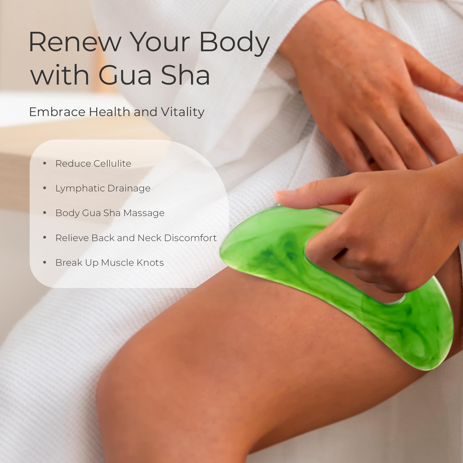 Scienlodic Body Gua Sha Massage Tool with Handle, Larger Guasha Tool for Back Neck Face Leg Massage, Lymphatic Drainage, Cellulite Remove Scienlodic buy supplements Au