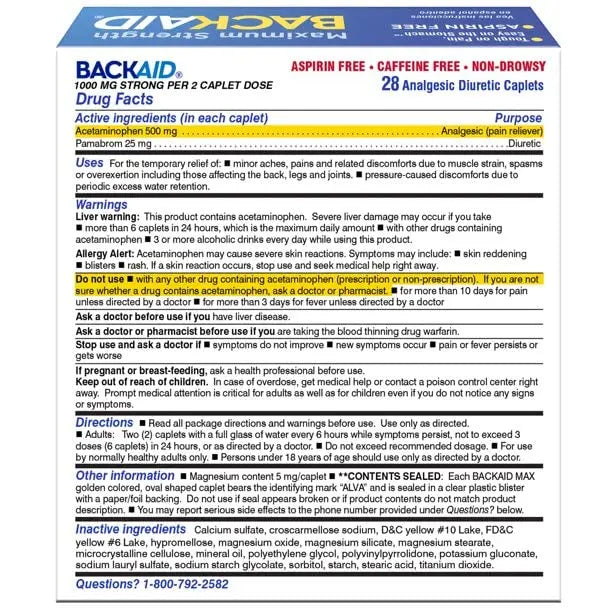 BACKAID Pills 28 Tablets (Pack of 6) BackaidBuy Supplements Australia