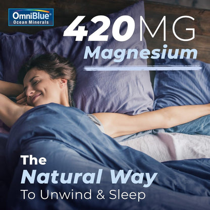OmniBlue Ocean Minerals - 70+ Trace Minerals & Liquid Magnesium - Potassium, Chloride- Low Sodium - Natural Support for Sleep, Digestion, Regularity, Hydration & Electrolyte Balance (2 oz)