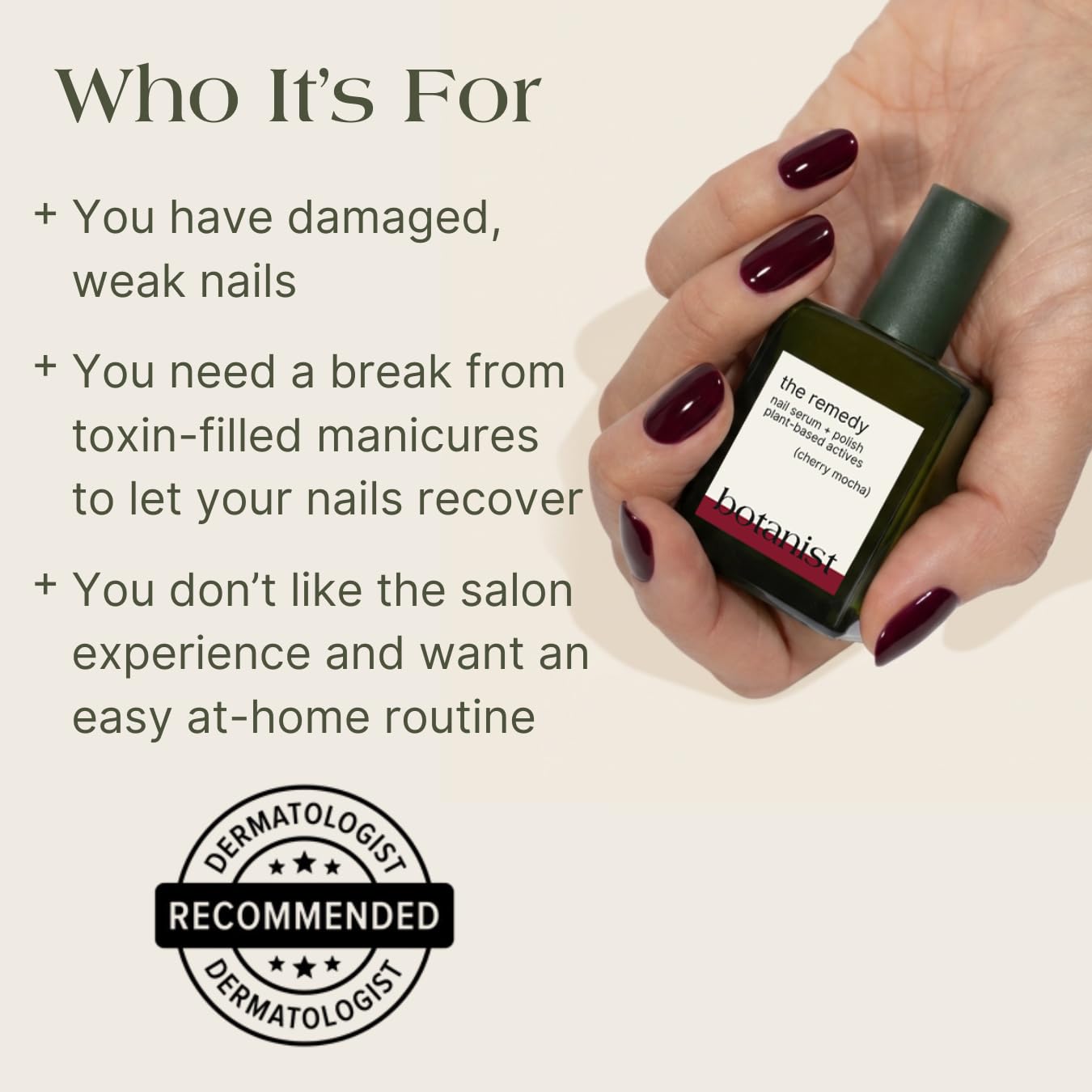 Botanist The Remedy | Nail Strengthening Polish | Repairs & Hardens Nails Damaged from Acrylics, Dip & Gel Manicures | Non-Toxic