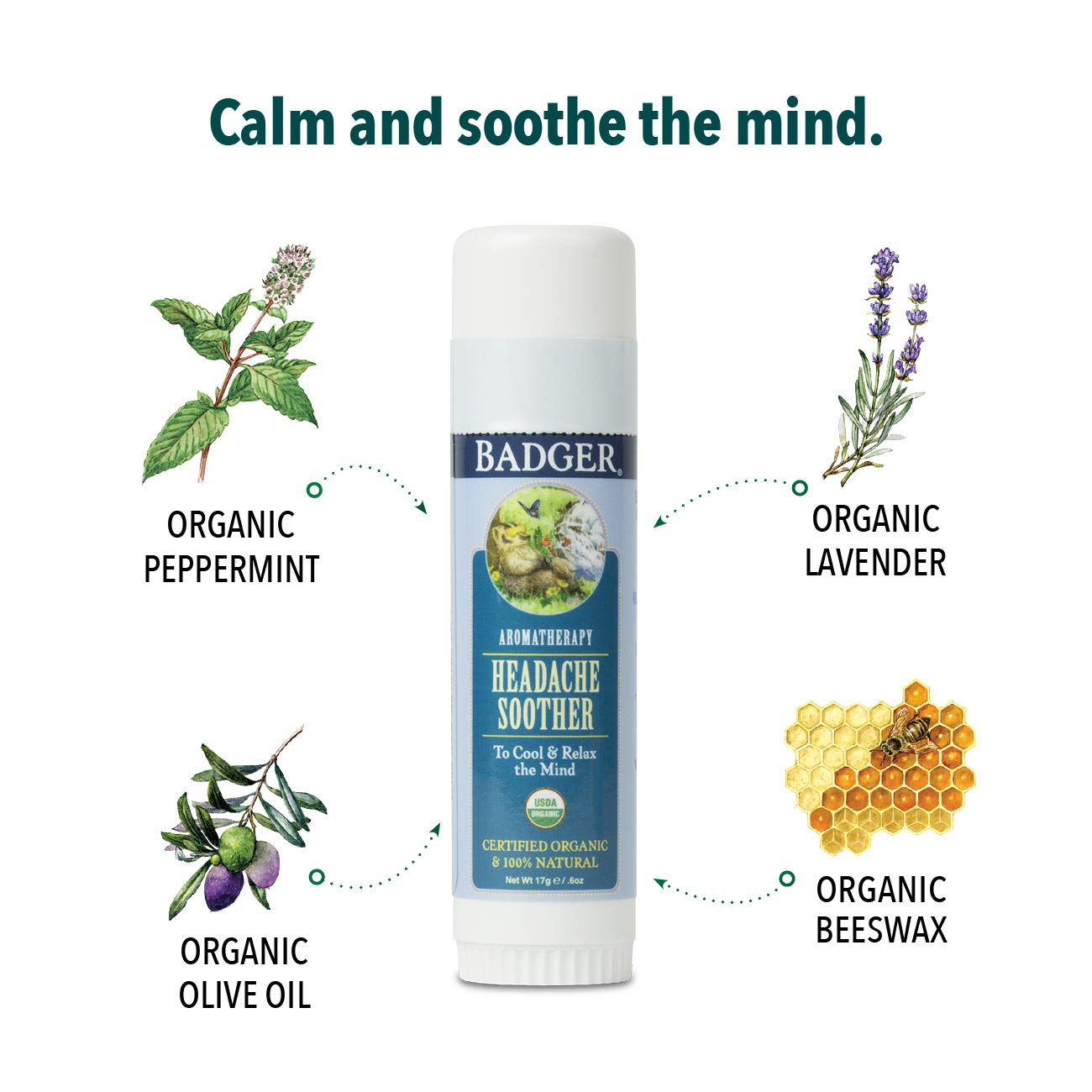 Badger Headache Soother - .6 oz Stick BadgerBuy Supplements Australia
