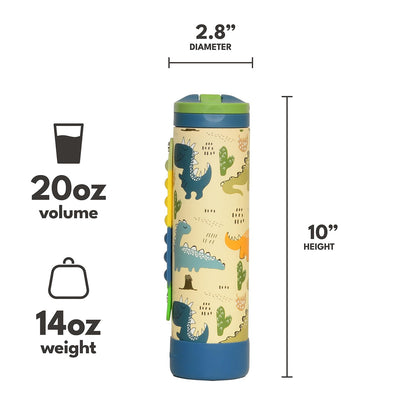 Elemental Iconic Kids Water Bottle for School - 100% Leak-Proof Insulated Water Bottles with Straw Lid & Pop-It Handle for Boys & Girls - Triple-Wall Insulated & BPA-Free, 20oz – Dinosaur Elemental buy supplements Au