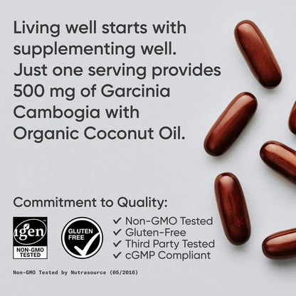 Sports Research Garcinia Cambogia Extract (60% HCA) with Extra Virgin Organic Coconut Oil | Non-GMO, Soy & Gluten Free (90 Liquid Softgels) Sports Research buy supplements Au