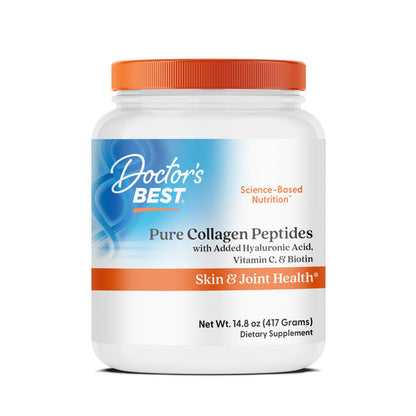 Doctor's BEST Pure Collagen Peptides w/Hyaluronic Acid - Collagen Powder Supplement for Women & Men, Unflavored, 18 g Protein & 90 mg Vitamin C per Serving, Supports Healthy Skin & Hair - 14.8 oz Doctor's BEST buy supplements Au