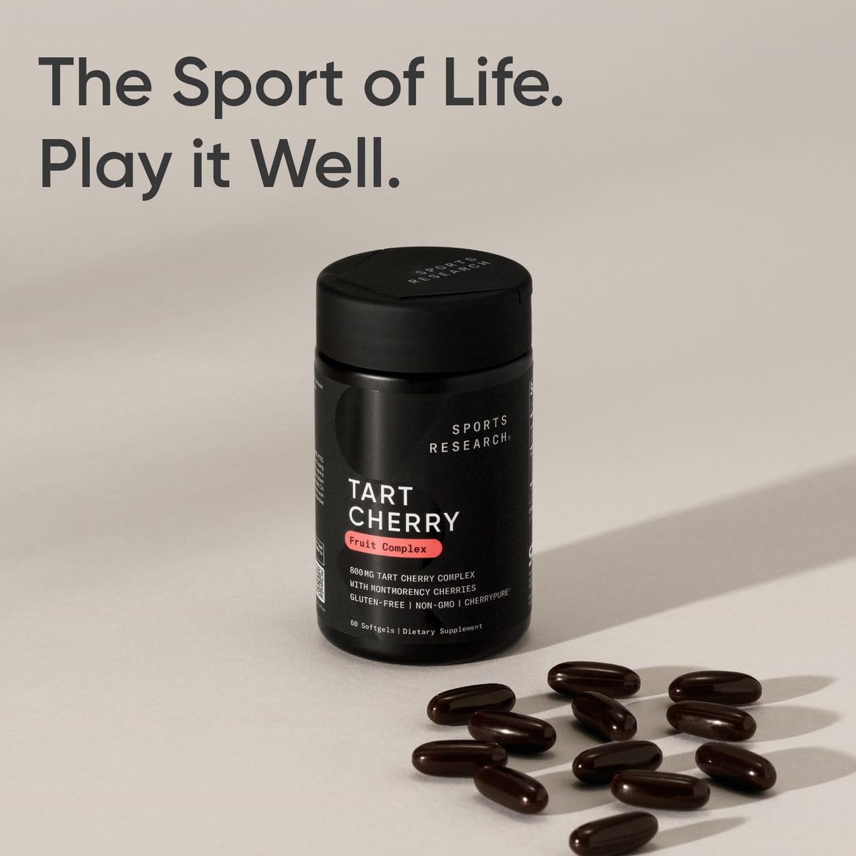 Sports Research Tart Cherry Capsules - Made from Montmorency Tart Cherries - Non-GMO & Gluten Free - 60 Liquid Softgels Sports Research buy supplements Au