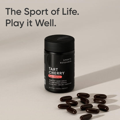 Sports Research Tart Cherry Capsules - Made from Montmorency Tart Cherries - Non-GMO & Gluten Free - 60 Liquid Softgels Sports Research buy supplements Au