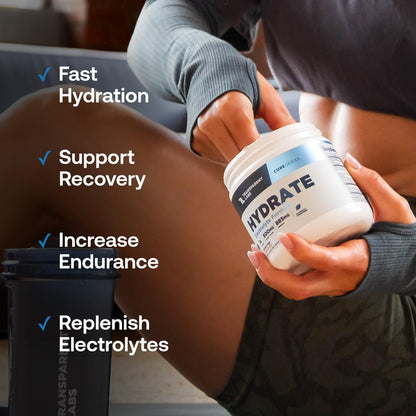 Transparent Labs Hydrate Naturally Sweetened Electrolytes Powder - Hydration Powder Electrolytes with Coconut Water, Calcium, Taurine, & Potassium