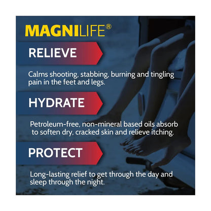 MagniLife Pain Relieving Foot Cream, 8 oz Tube, Soothing Relief for Soreness, Pain, Burning, Tingling, Itching or Sensitivity in Feet & Legs, Moisturizing & Hydrating Foot Cream, No Petroleum MagniLifeBuy Supplements Australia