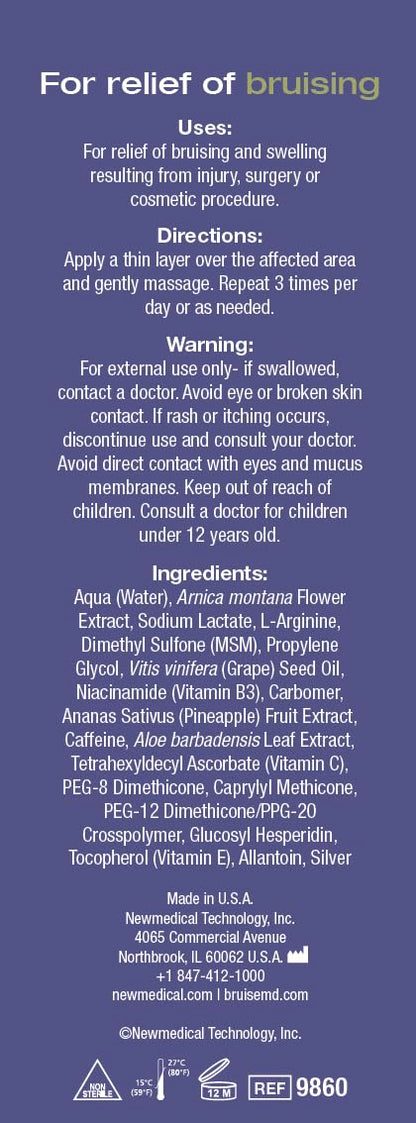 BruiseMD Topical Gel for Bruising and Swelling, 20% Arnica, Bromelain, Caffeine, Advanced Concentrated Bruise Treatment Formula, 60g (2 fl oz) BruiseMDBuy Supplements Australia
