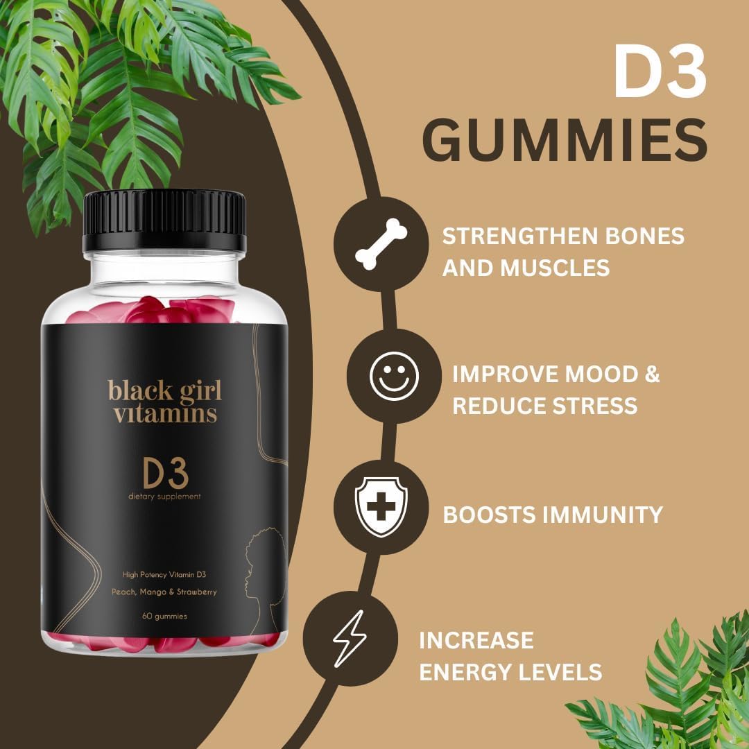 Black Girl Vitamins Look Good Feel Good Bundle – Hair Skin & Nails, Vitamin D3 2000IU & Once a Day Multivitamin - Women's Supplement Bundle