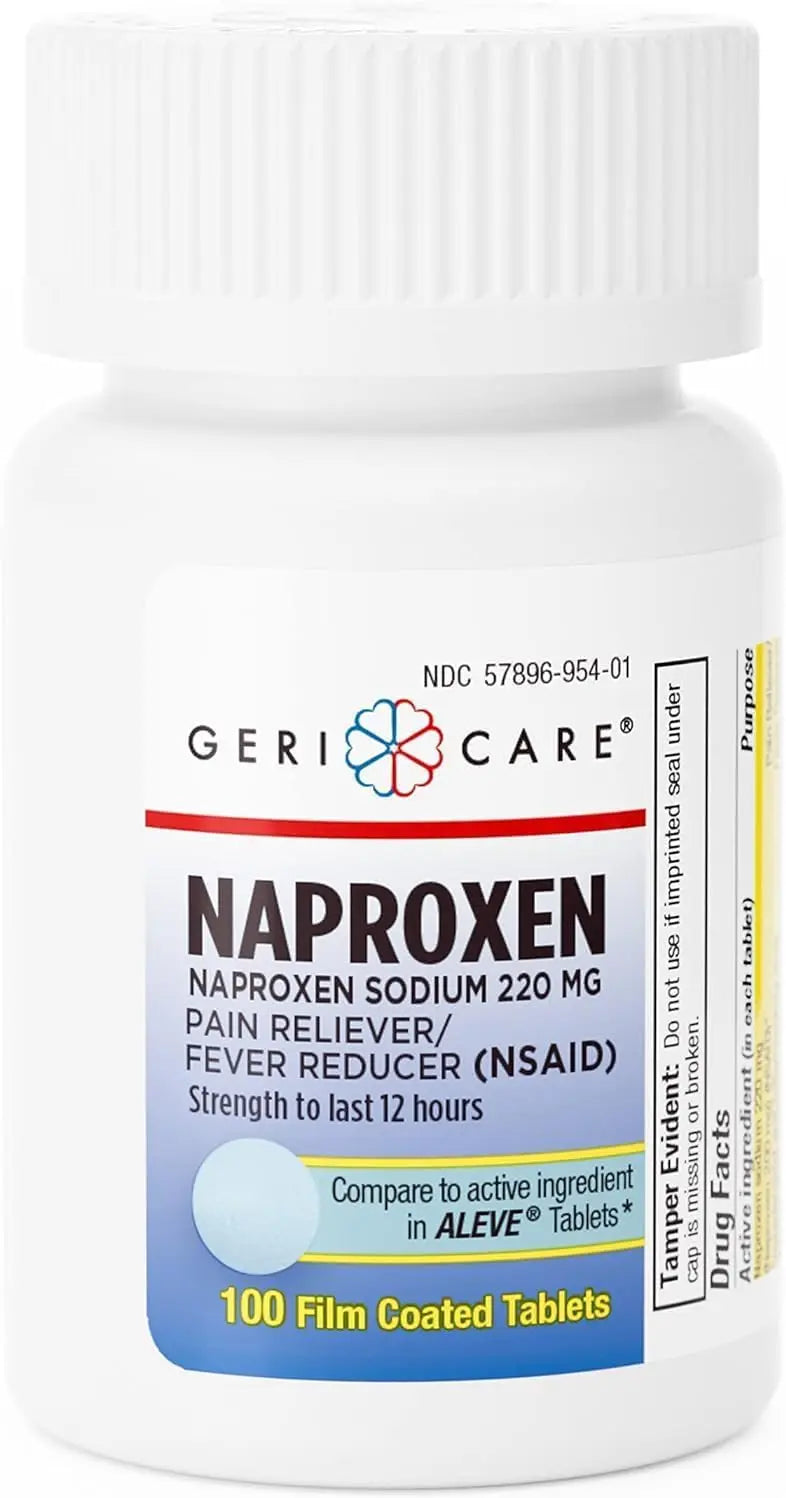 GeriCare Naproxen Sodium Tablets, 220mg (100 Count)- NSAID Extra-Strength Pain Relief for Headache, Arthritis, Muscle Aches, Menstrual Cramps- Film-Coated Naproxen, Anti-Inflammatory & Fever Reducer GeriCareBuy Supplements Australia