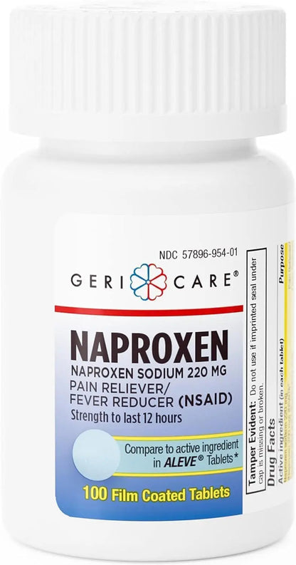GeriCare Naproxen Sodium Tablets, 220mg (100 Count)- NSAID Extra-Strength Pain Relief for Headache, Arthritis, Muscle Aches, Menstrual Cramps- Film-Coated Naproxen, Anti-Inflammatory & Fever Reducer GeriCareBuy Supplements Australia