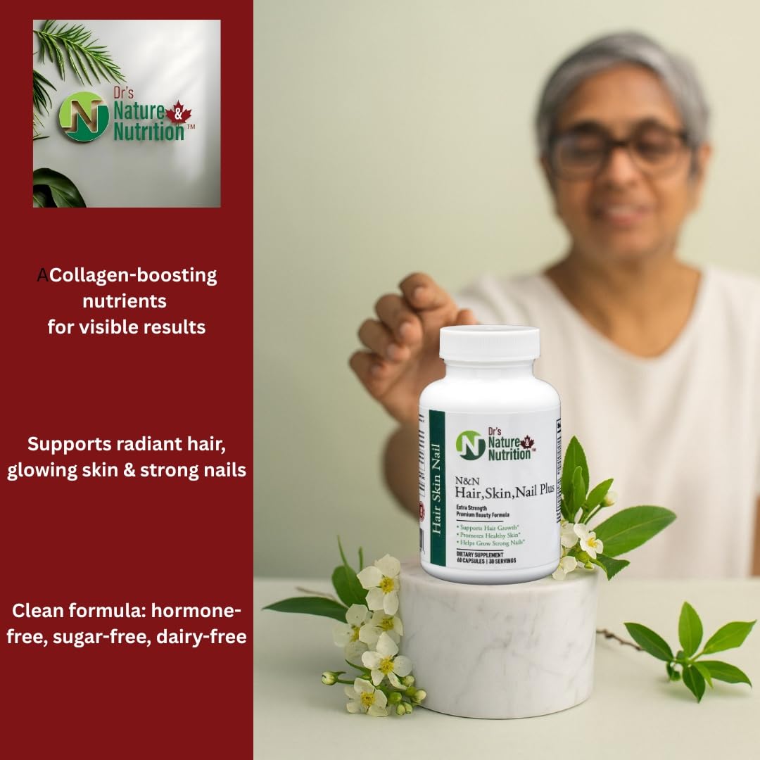 Dr's Nature & Nutrition Hair, Skin & Nail Plus Vitamin Supplement with Biotin 5000mcg, Bamboo Extract, Collagen Support - Extra Strength Beauty Supplement for Men and Women - 60 Capsules Dr's Nature & NutritionBuy Supplements Australia