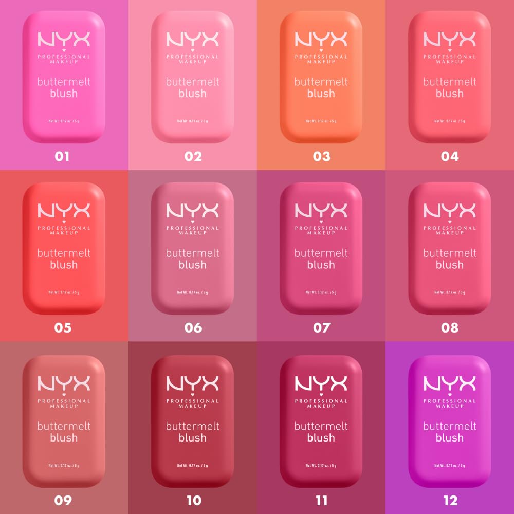 NYX PROFESSIONAL MAKEUP Buttermelt Powder Blush, Fade and Transfer-Resistant Blush, Up to 12HR Make Up Wear, Vegan Formula - For The Butta NYX PROFESSIONAL MAKEUPBuy Supplements Australia